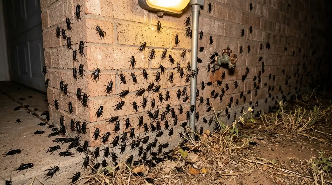 Why crickets swarm in late summer and how to cut them down
